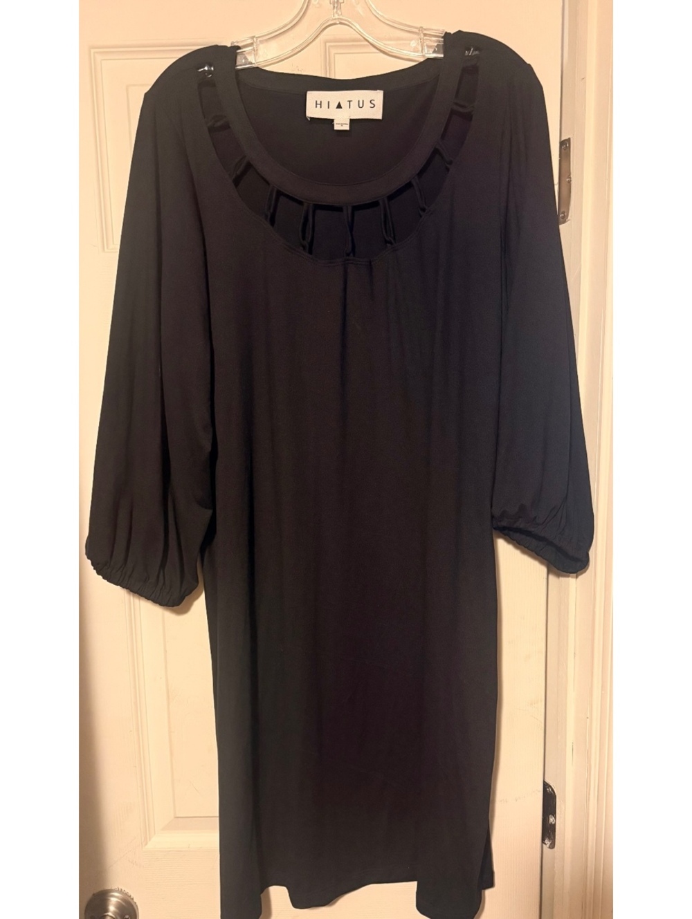 Women’s Plus Hiatus Black Knit Dress Caged Neckline 1X Stitch Fix